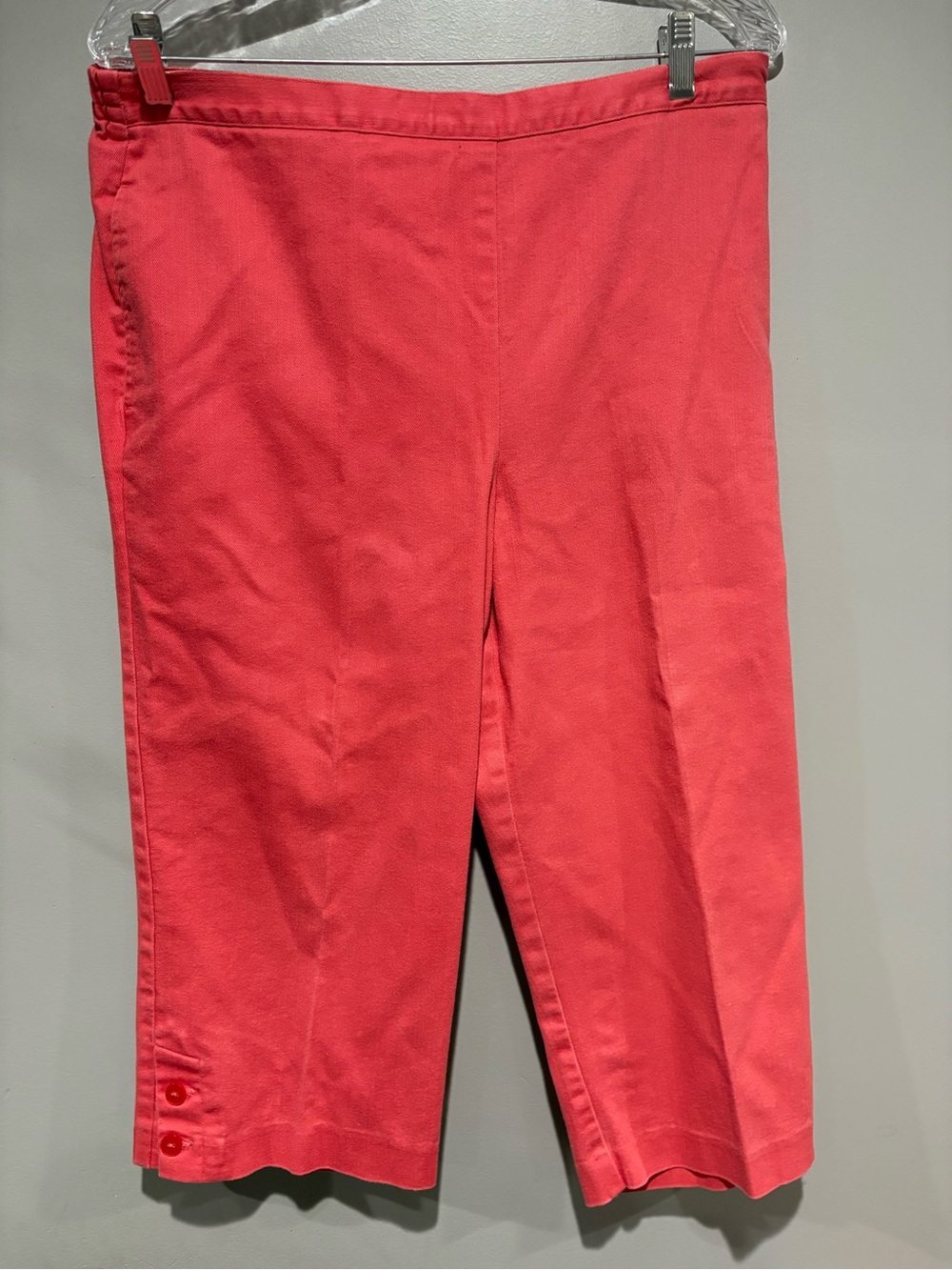 Alfred Dunner Coral Pink Capri Crop Pants Size 14